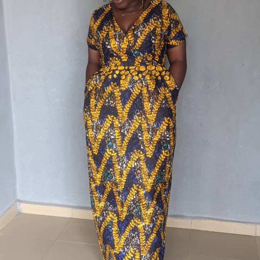 African print women full length maxi dress - Picture 1 of 4